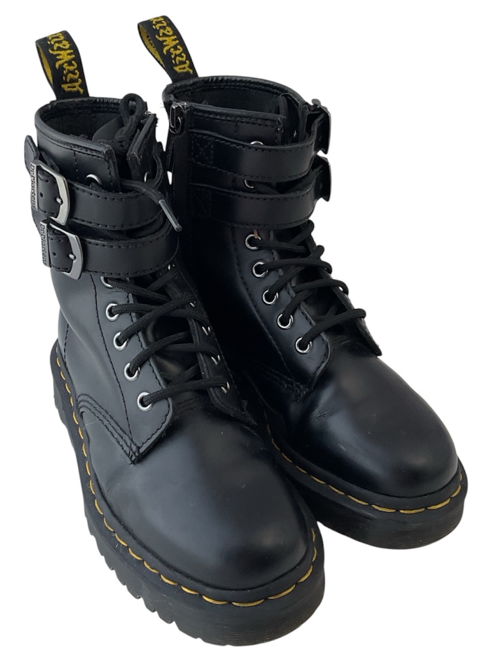 Dr. Martens 1460 Alt Black Leather Double Buckle Combat Boots Women’s Size 6